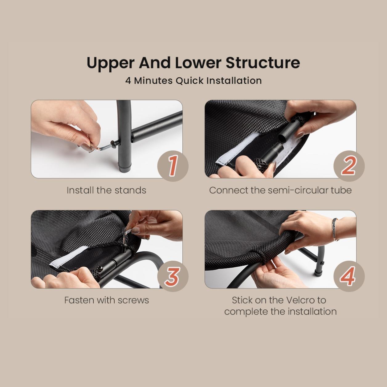 Elevated Cat Bed Hammock Whole Wash Stable & Breathable Easy Assembly Indoors Outdoors