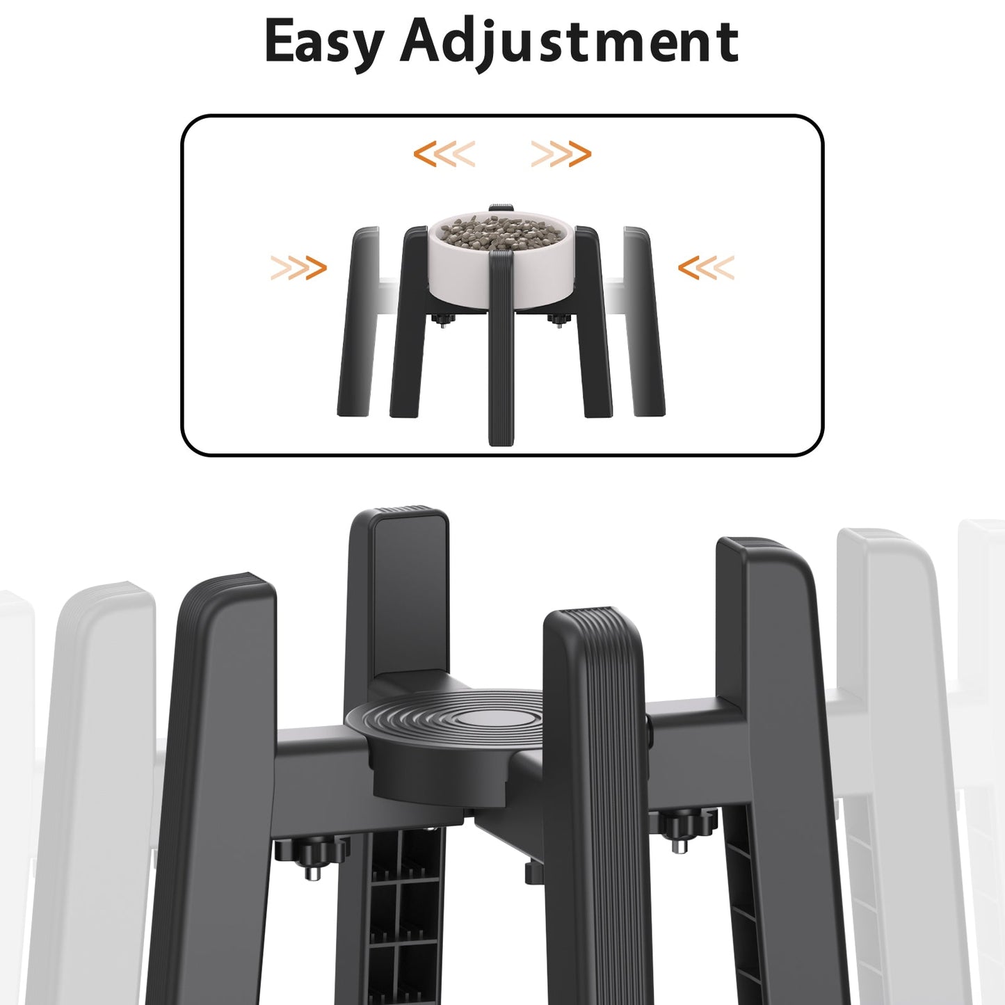 Width-Adjustable Pet Bowl Stand Easy Adjustment
