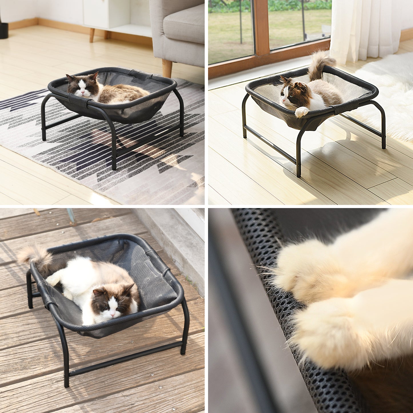 Pet Square Hammock Bed Whole Wash Stable Detachable Easy Assembly Indoor Outdoor