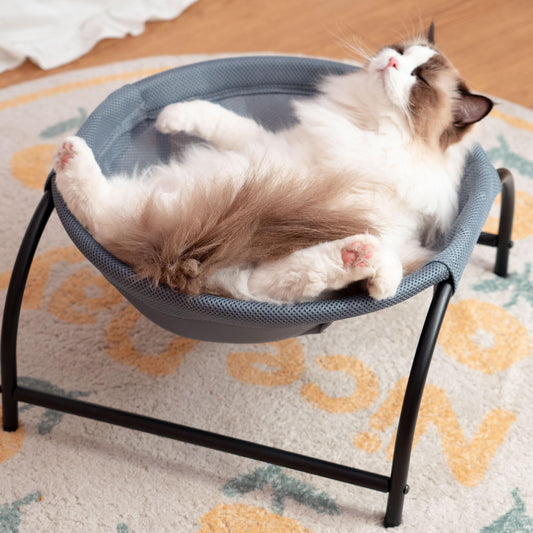 Elevated Cat Bed Hammock Whole Wash Stable & Breathable Easy Assembly Indoors Outdoors