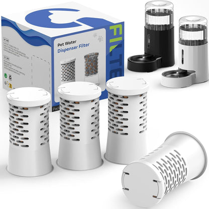 Pet Water Filter, 4-Stage Reverse Osmosis Filter System (4 Pack) for Automatic Pet Waterer, Water Dispenser