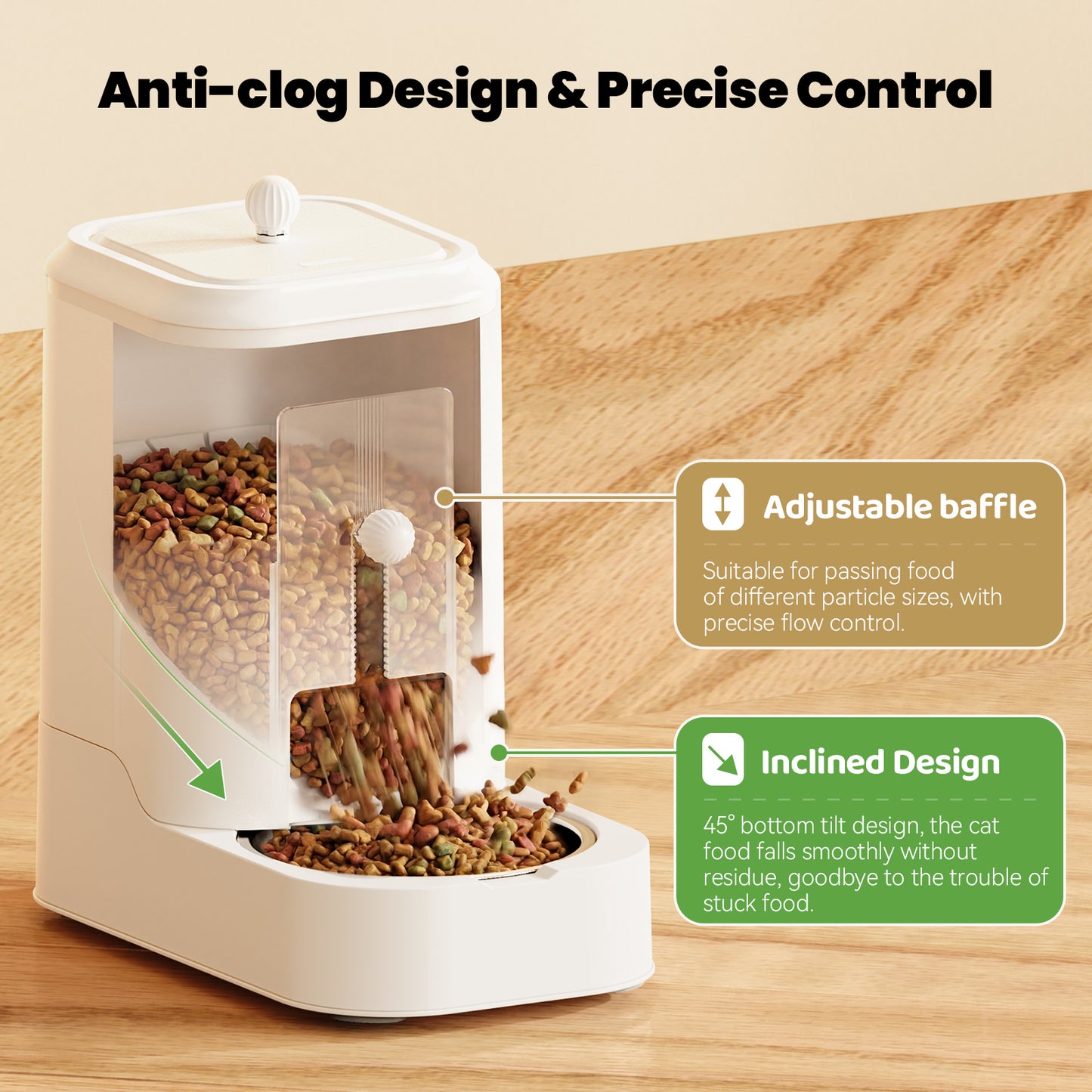 Automatic Cat Feeder Dog Water Bowl Dispenser Set with Stainless Steel Bowl, Adjustable Food Dispensing & Keep Food Dry, Auto Pet Feeder and Waterer for Cats and Dogs