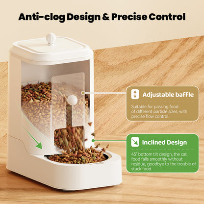 Automatic Cat Feeder Dog Water Bowl Dispenser Set with Stainless Steel Bowl, Adjustable Food Dispensing & Keep Food Dry, Auto Pet Feeder and Waterer for Cats and Dogs