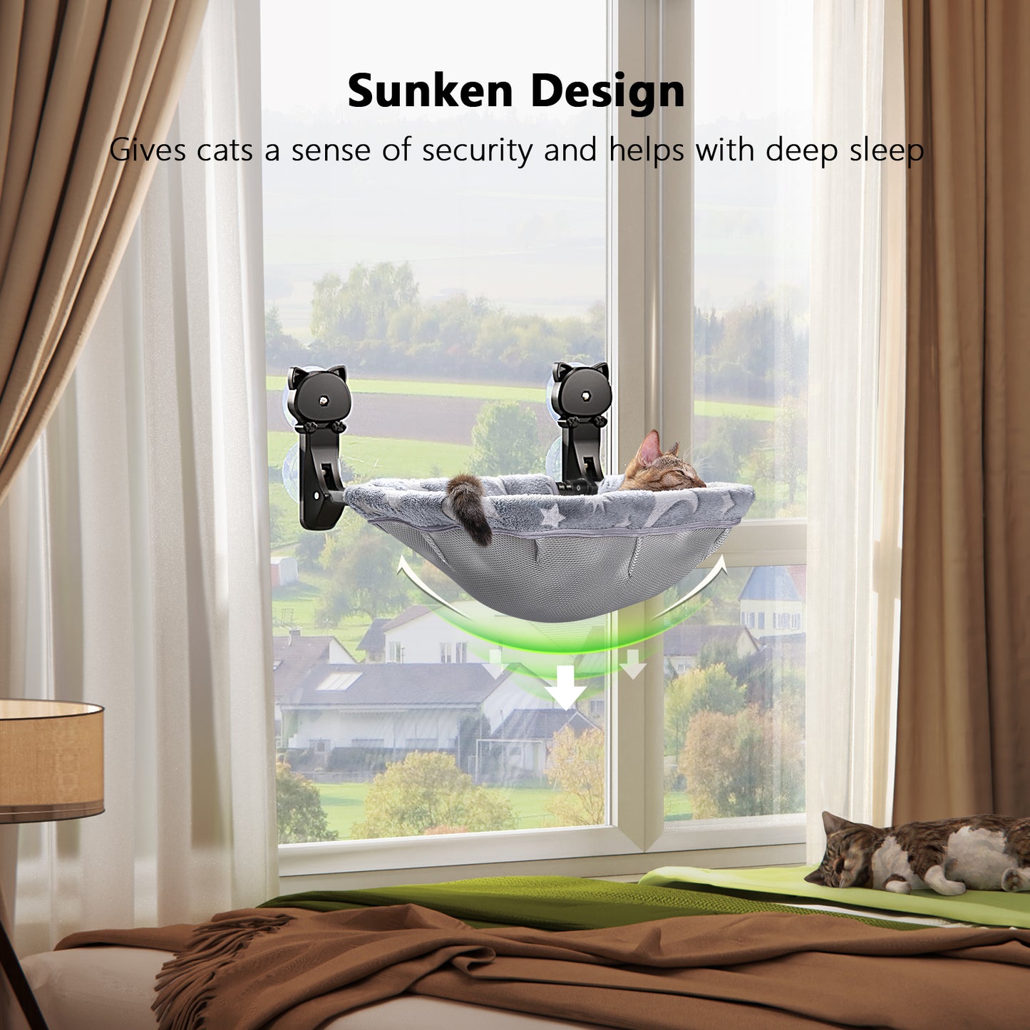 Cat Window Perch - Glow in The Dark, Foldable & Stable Cat Beds for Overlooking, Sunbathing and Climbing