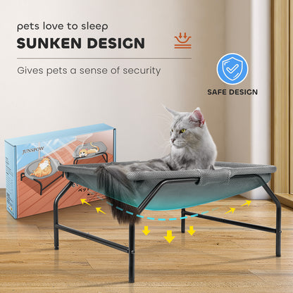 Large Cat Hammock Bed - Free-Standing Square Pet Sleeping Bed, Detachable, Easy Assembly for Indoor/Outdoor Use