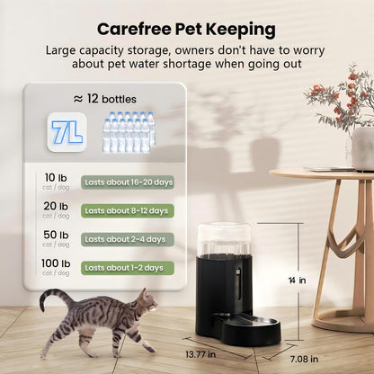 Automatic Pet Water Dispenser 7L Capacity for Dogs and Cats