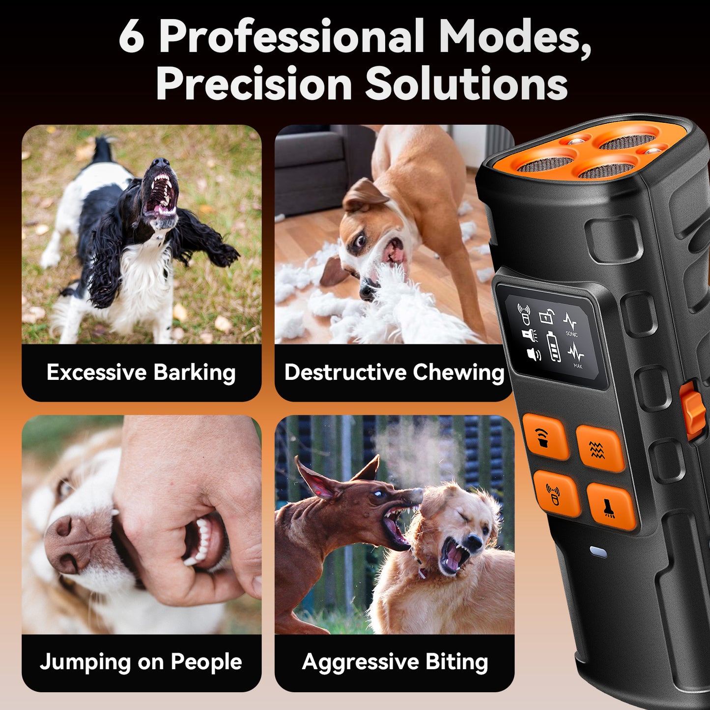 Dog Bark Deterrent Devices, Upgraded Smart Display, 3X Ultrasonic Pet Gentle Anti Barking Device for Dogs