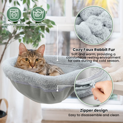 Space Saving Cat Bed for Desk - Folding, Sunken Design & Space-Saving Semi-Circular Cat Bed