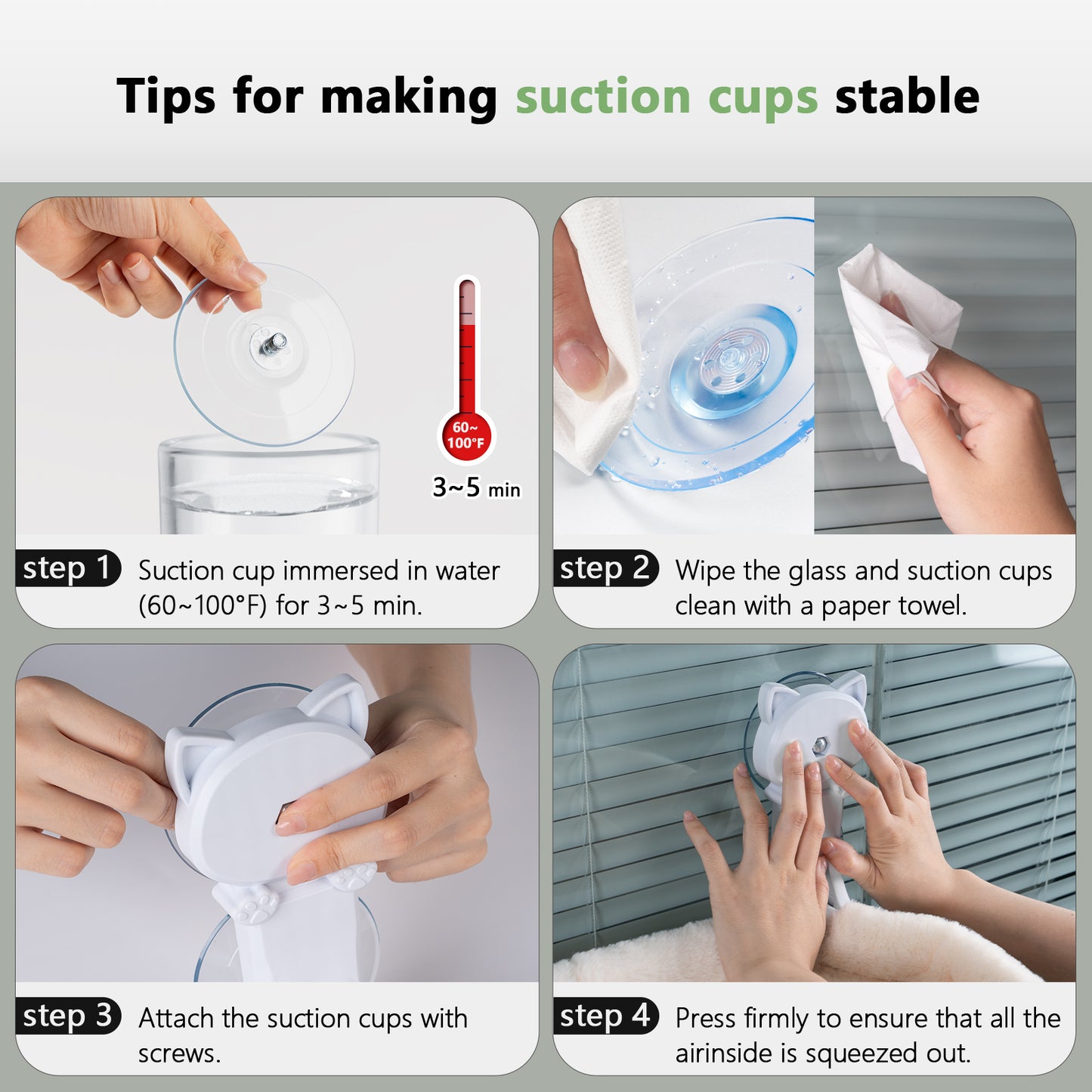 Square Window Cat Hammock, Foldable & Stable Cat Beds- Breathable Cat Window Hammock for Overlooking, Sunbathing and Climbing