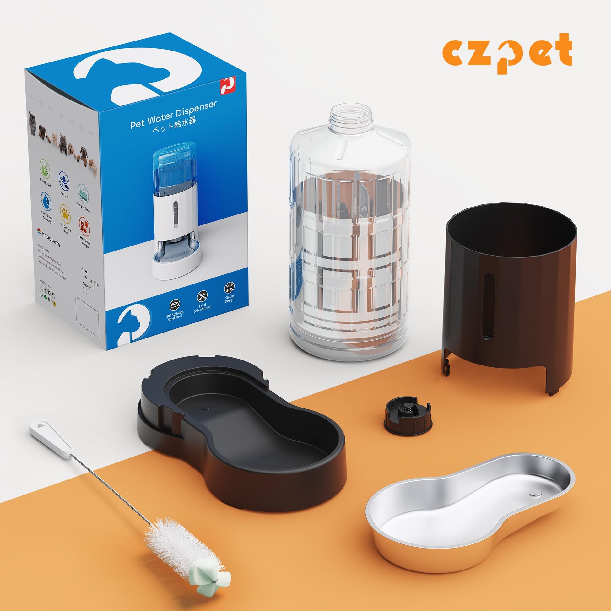 Gardner Pet Automatische hond waterdispenser zwaartekracht roestvrij Gardner Pet Automatische hond waterdispenser zwaartekracht roestvrij