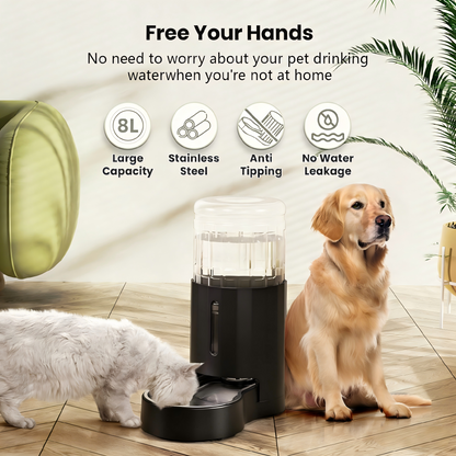Gravity Pet Water Dispenser 8L Capacity for Medium Large Dogs and Cats
