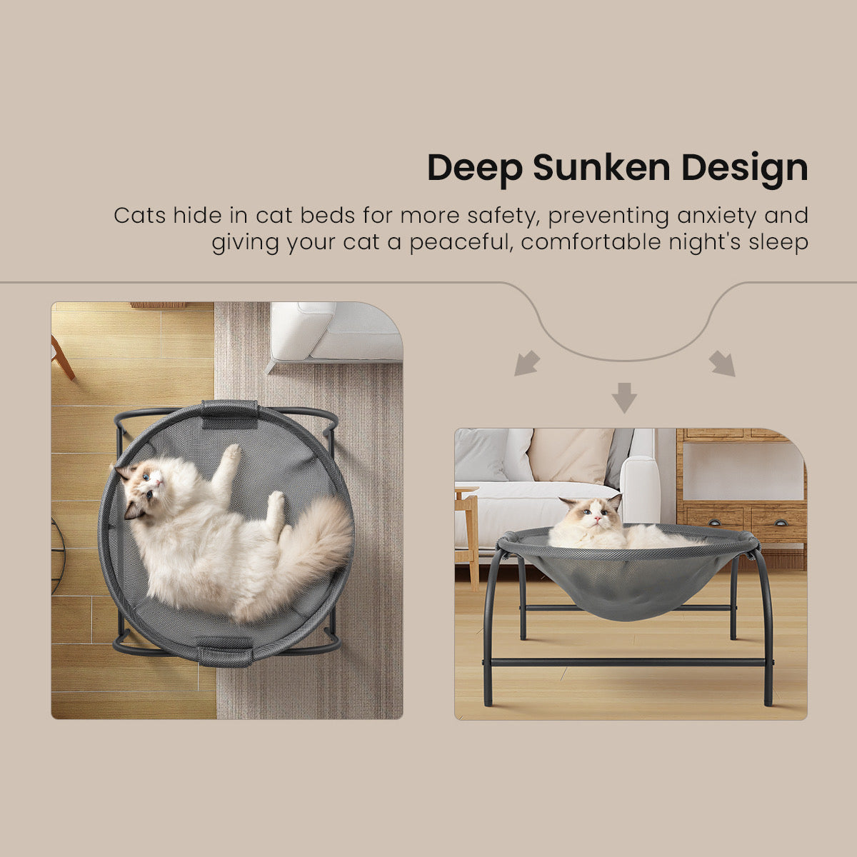 Large Size Dog Bed Pet Hammock Bed, Elevated Cat Bed for Multiple Cats