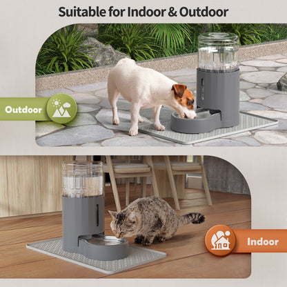 4L Cat Water Dispenser with Placemat, Automatic Gravity Water Dispenser for Cats or Small Medium Size Dogs