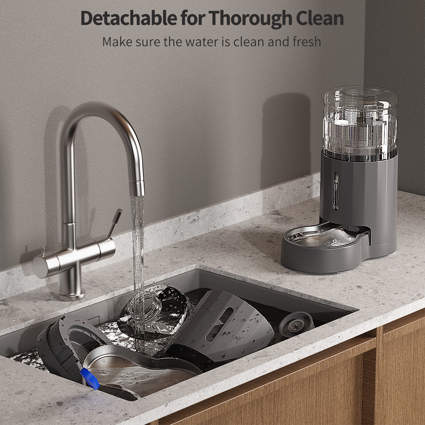 4L Cat Water Dispenser with Placemat, Automatic Gravity Water Dispenser for Cats or Small Medium Size Dogs