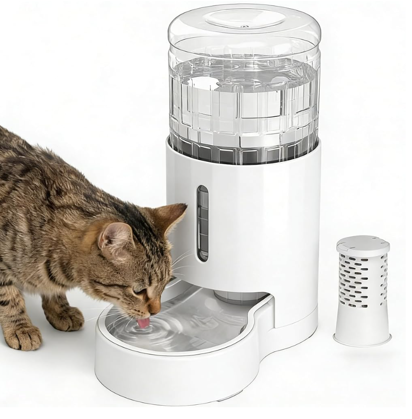 4L Cat Water Dispenser, Automatic Gravity Water Dispenser for Cats or Small Medium Size Dogs