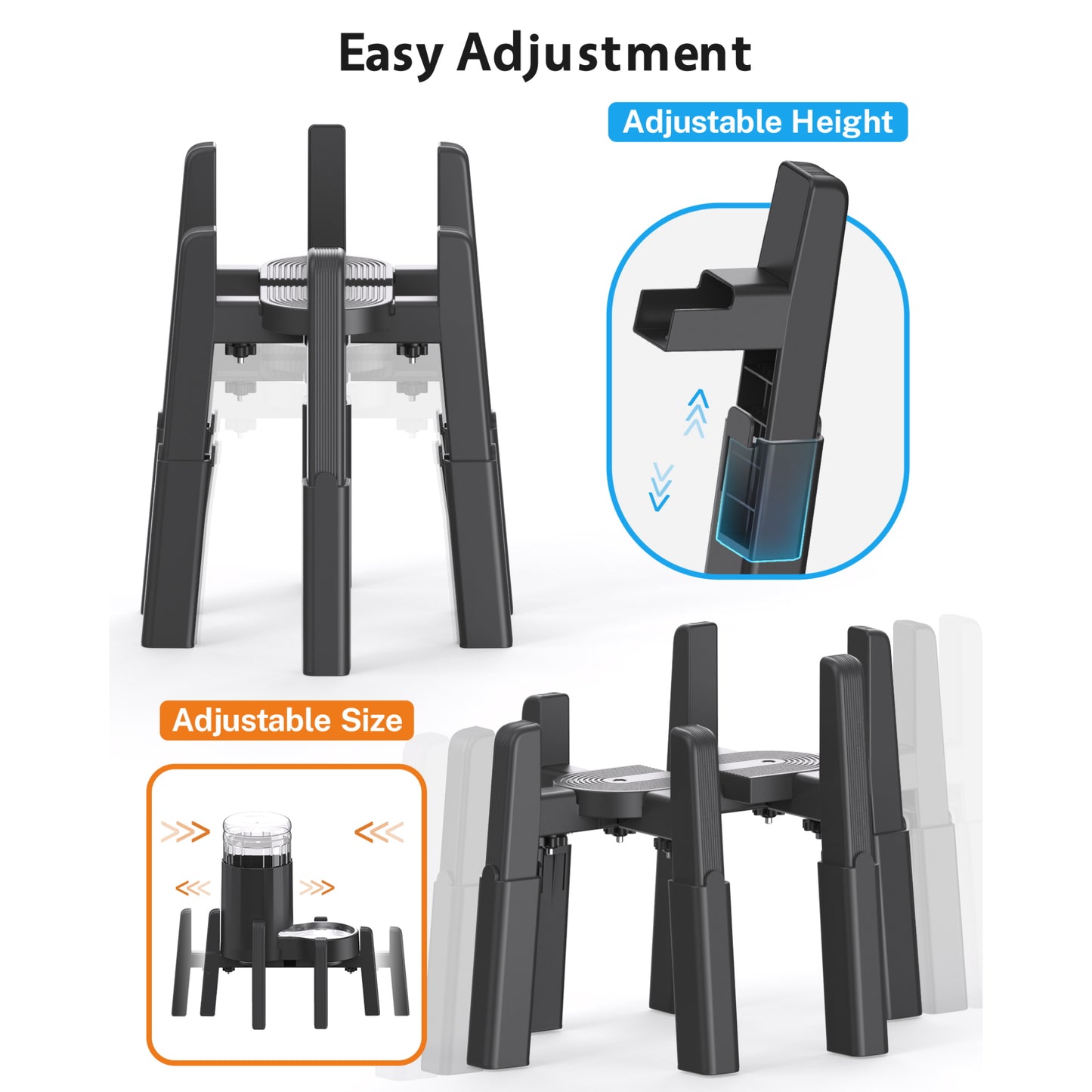 Pet Water Dispenser Stand, Width and Height Adjustable Elevated Stand for Pet Feerders, Suitable for Large Dogs