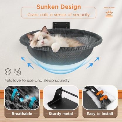 Cat Hammock Wall Mounted for Sleeping, Playing, Climbing - Maximum Hold Up to 30lb