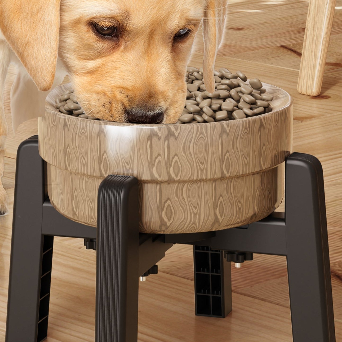 Elevated Dog Bowl Stand with Adjustable Width