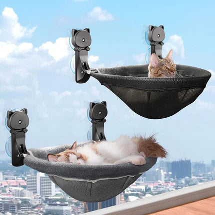 Foldable & Stable Cat Hammocks for Overlooking, Sunbathing and Climbing - Maximum Hold Up to 40lb