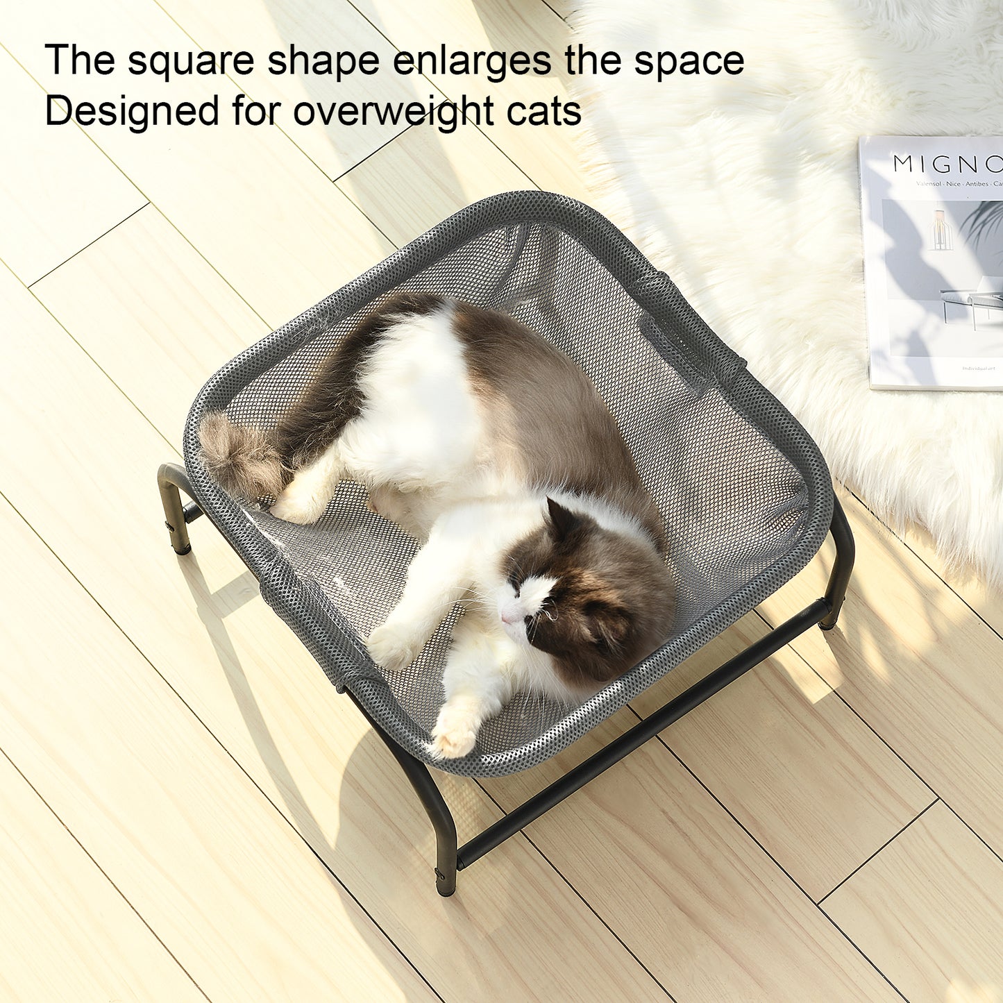 Pet Square Hammock Bed Whole Wash Stable Detachable Easy Assembly Indoor Outdoor