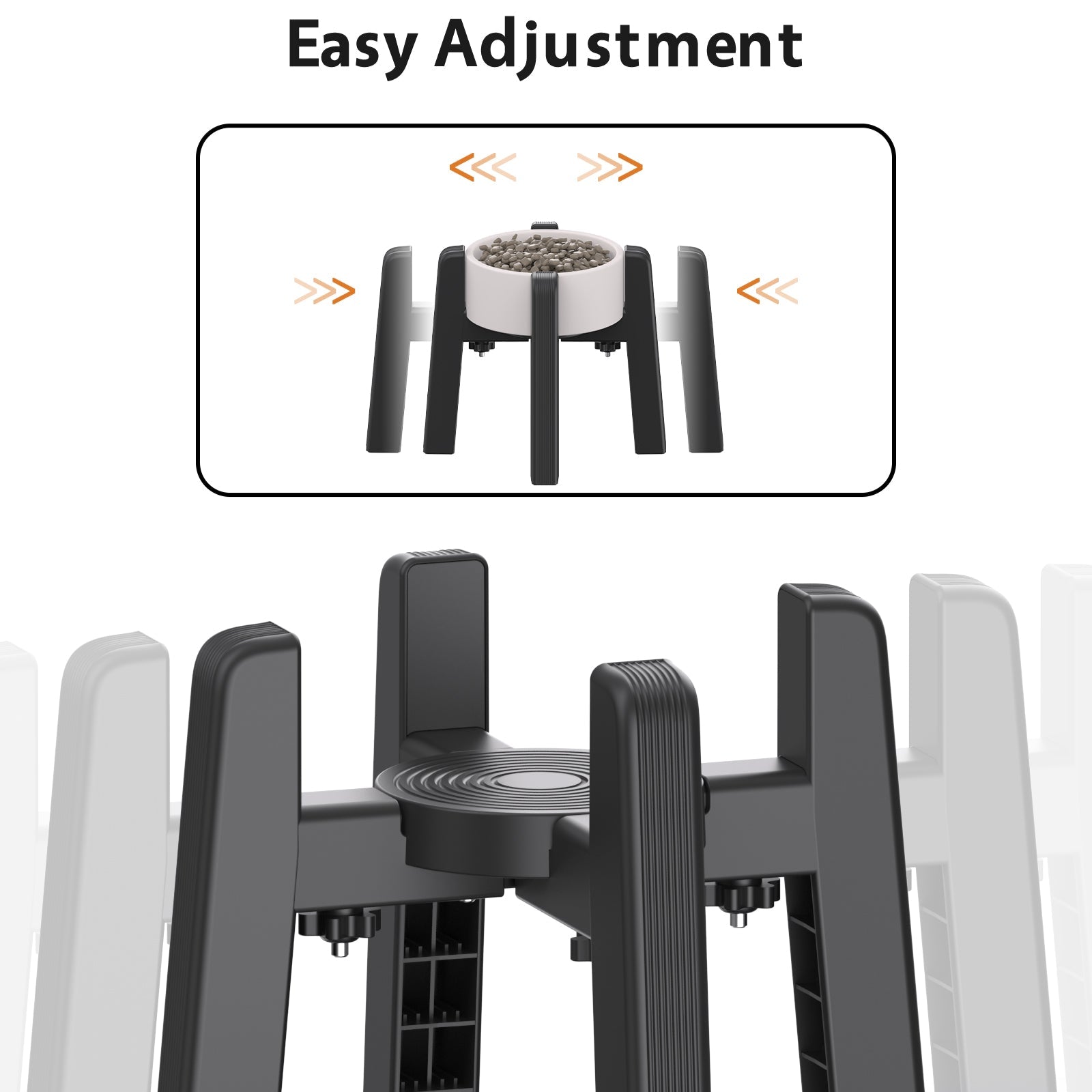 Width-Adjustable Pet Bowl Stand Easy Adjustment