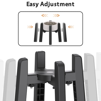 Width-Adjustable Pet Bowl Stand Easy Adjustment