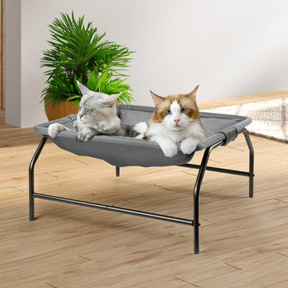 Large Cat Hammock Bed - Free-Standing Square Pet Sleeping Bed, Detachable, Easy Assembly for Indoor/Outdoor Use