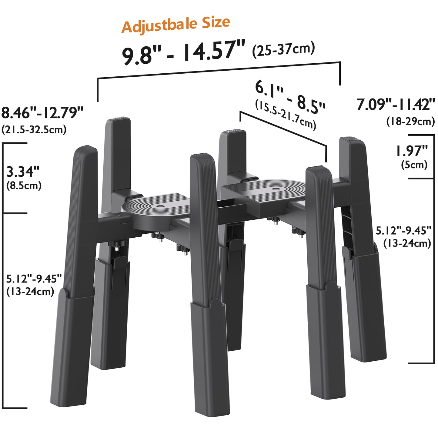 Pet Water Dispenser Stand, Width and Height Adjustable Elevated Stand for Pet Feerders, Suitable for Large Dogs